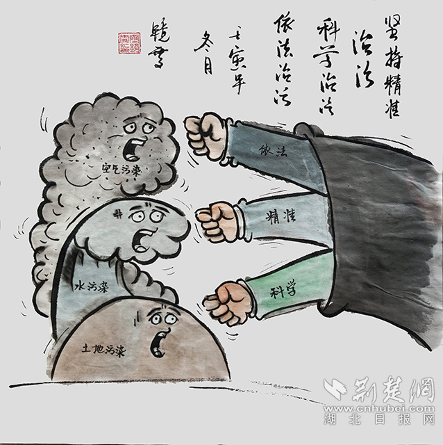3堅(jiān)持精準(zhǔn)治污、科學(xué)治污、依法治污，持續(xù)深入打好藍(lán)天、碧水、凈土保衛(wèi)戰(zhàn)。《堅(jiān)持精準(zhǔn)治污、科學(xué)治污、依法治污》齊靜雯.jpg