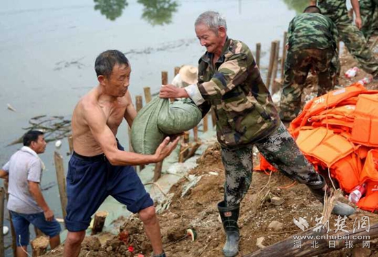軍民協防，保衛(wèi)家園。20160713省武警部隊馳援高橋河河頭村截流港潰口。_副本.jpg